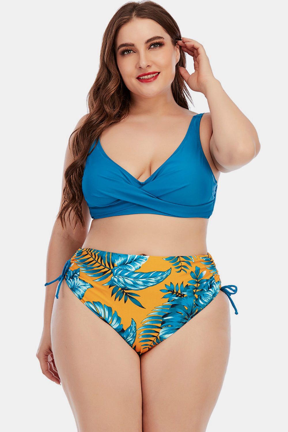 Printed Crisscross Two-Piece Swimsuit