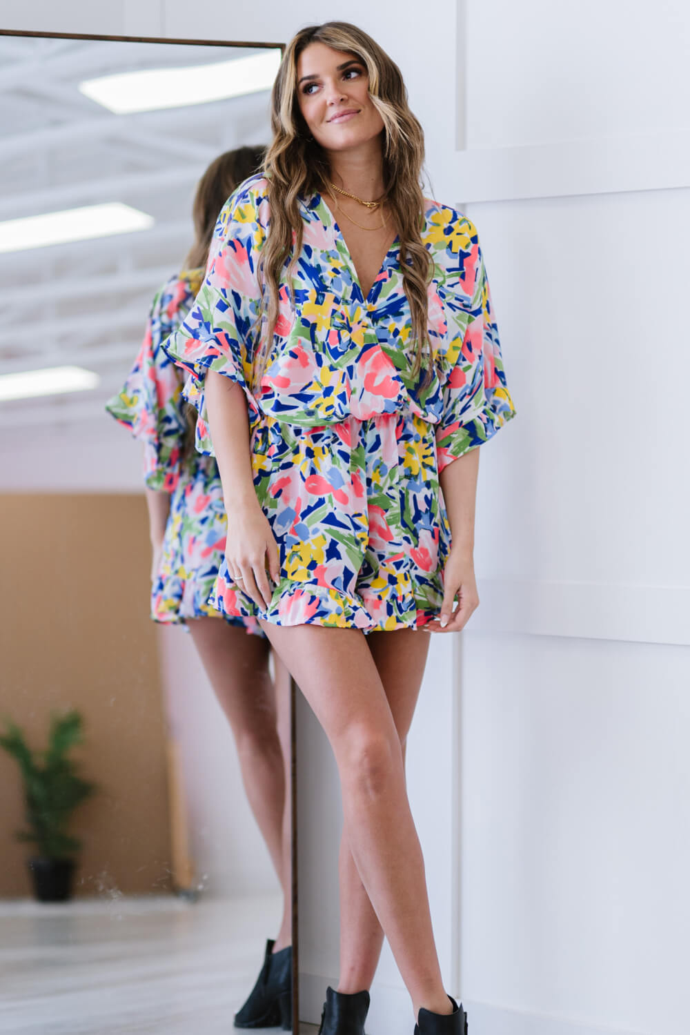 GeeGee Lost in Paradise Floral Romper